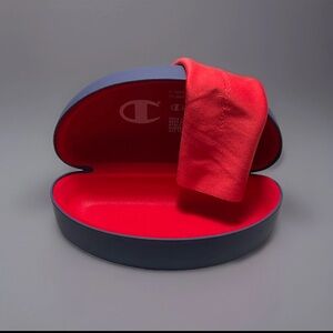 Champion LARGE Navy Blue and Red Brand New Glasses Case With Cloth